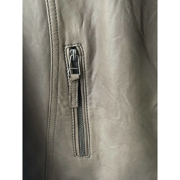 JOIE Womens Supple Lamb Leather Brown Moto Style Jacket Size Large Zip Biker - Picture 10 of 14